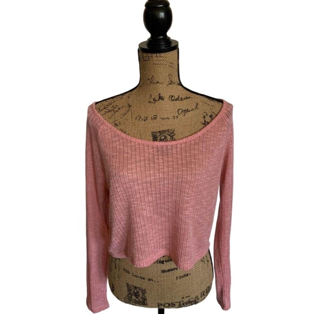 🌸3/$15🌸Pink Crop Thin Sweater Large Juniors by Wallflower